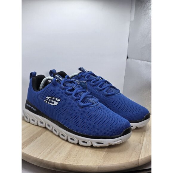 Skechers Shoes Sport Glide Mens Size 10 Blue Black Memory Foam Comfort 232136 - Picture 5 of 10